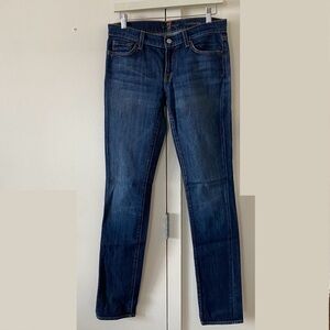 7 For All Mankind Deep Blue Skinny Jeans Size 27